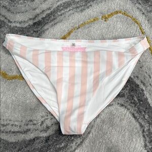 Victoria's Secret Pink and White Striped Bikini Bottom